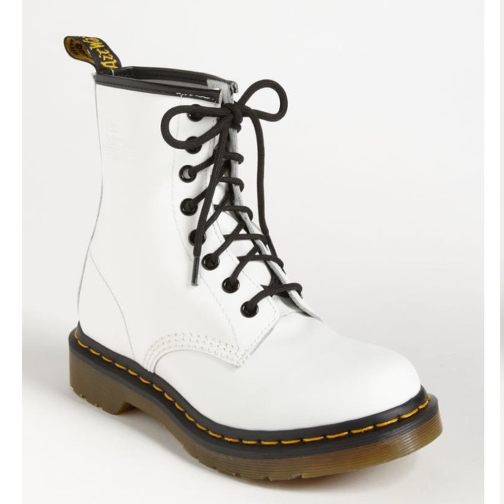 Dr Martens 1460 Boots White Leather - M 9/ W 10